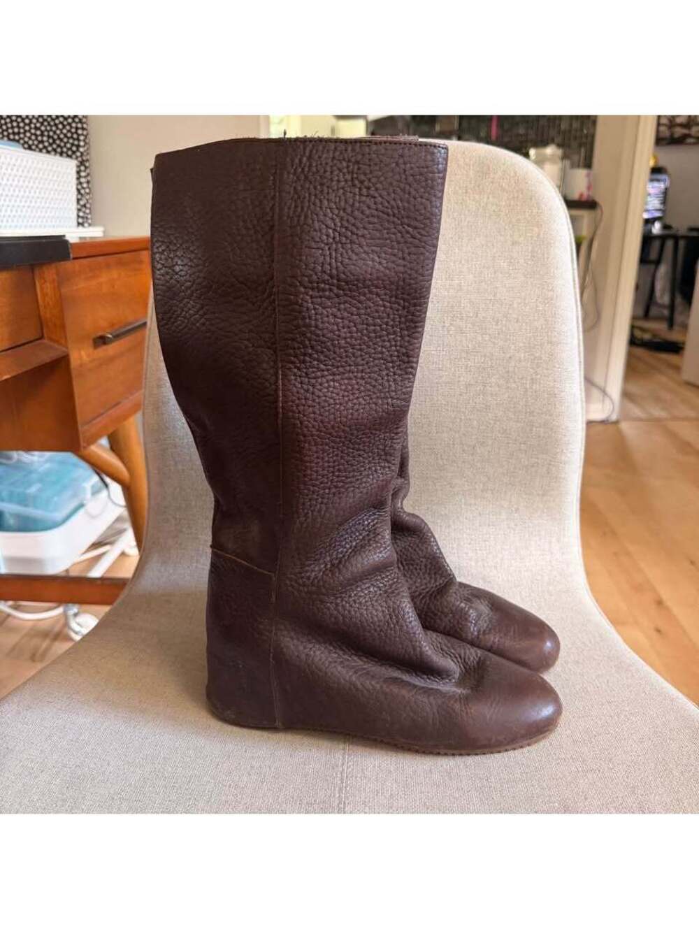 80/20 Brown Leather Slouchy Boots Women's 9‎